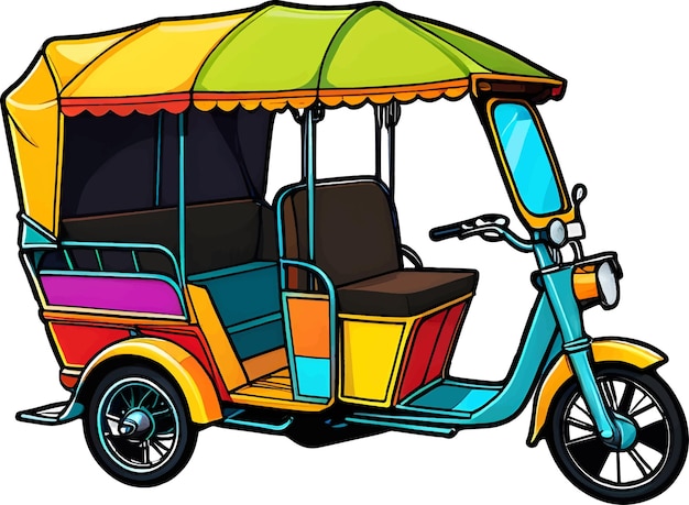 Vector el rickshaw tuk tuk