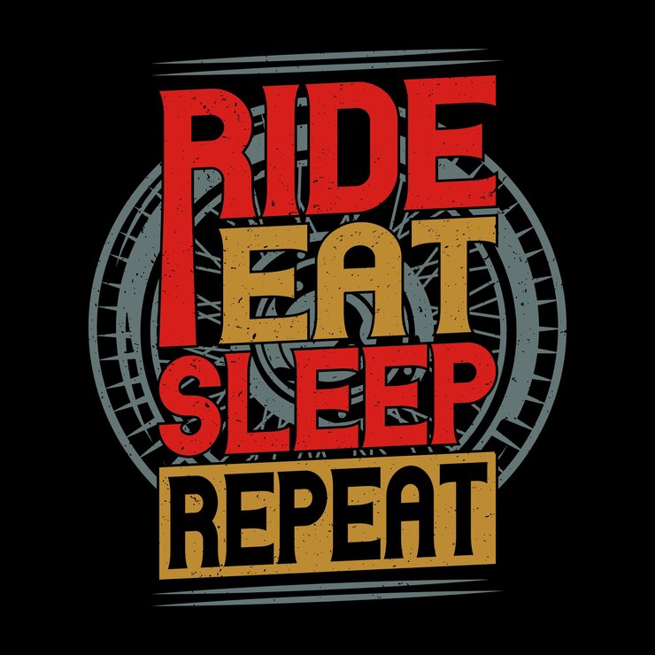 Ride Eat Sleep Repeat motocicleta camiseta amante de las motos diseño de tipografía gráfica vintage