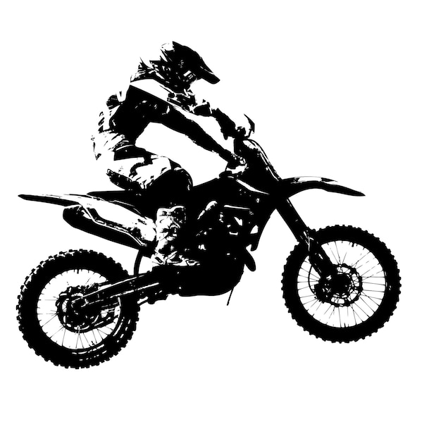 Rider participa campeonato de motocross ilustración vectorial