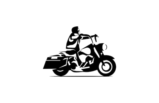 Rider vintage moto minimalista ilustrativo