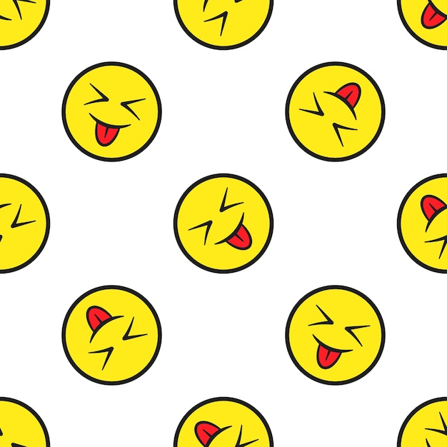 Riendo emoji de patrones sin fisuras Elementos vectoriales sobre fondo blanco