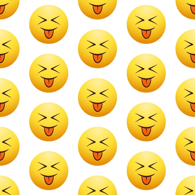 Riendo emoji de patrones sin fisuras Elementos vectoriales sobre fondo blanco