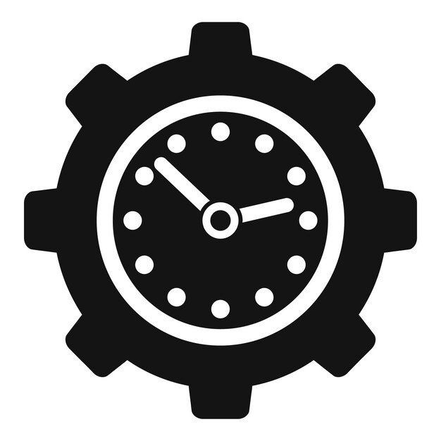 Riesgo icono de engranaje de reloj vector simple Persona de negocios