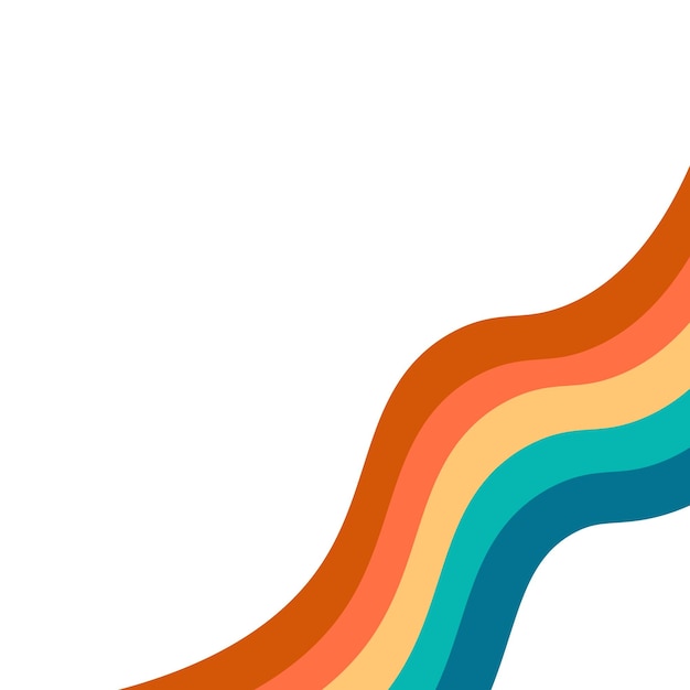 El rincón retro del arco iris ondulado
