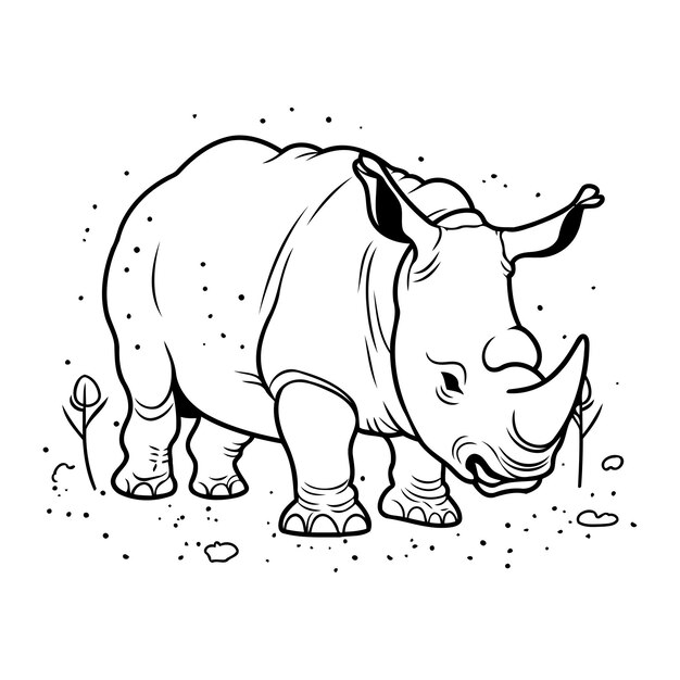Vector rinoceronte ilustración vectorial de un rinoceronte