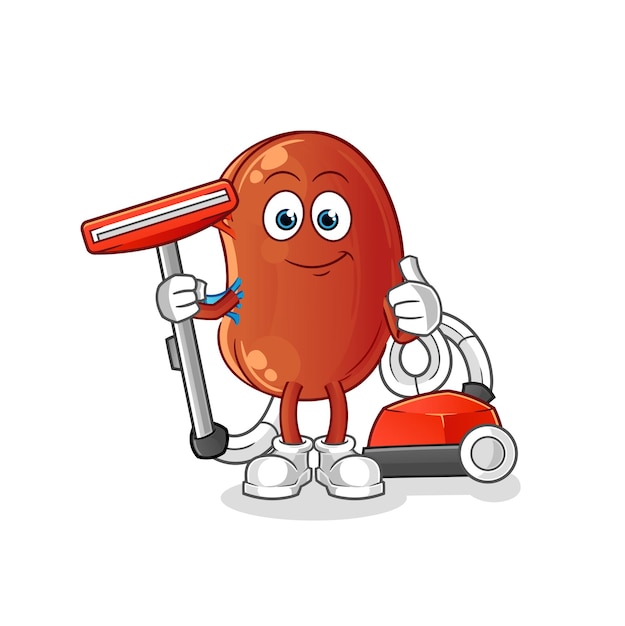 Riñón limpio con un vector de caracteres al vacío