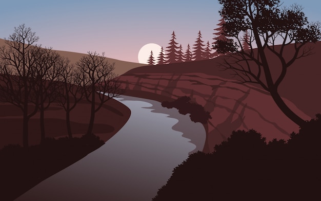 Río en el bosque