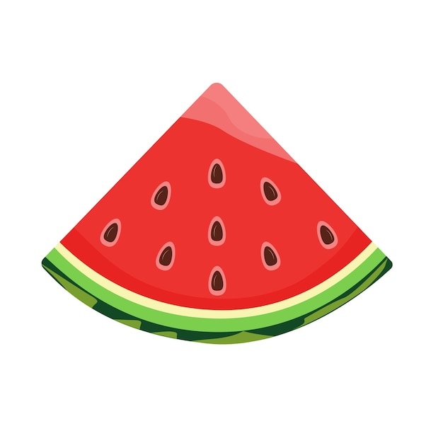 Ripe juicy watermelon slice icon Flat illustration of watermelon slice vector icon