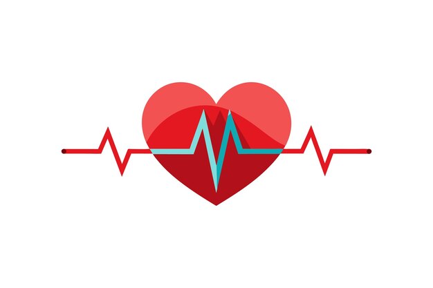 Ritmo cardíaco Electrocardiograma ECG señal de ECG línea de pulso del latido del corazón concepto de diseño de arte vectorial