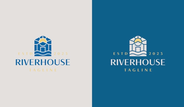 River House House Plantilla de logotipo Símbolo premium creativo universal Ilustración vectorial Plantilla de diseño mínimo creativo Símbolo para identidad empresarial corporativa