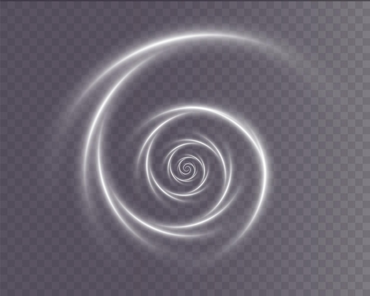 Vector rizo brillante festivo en color blanco embudo de ventas luz espiral png