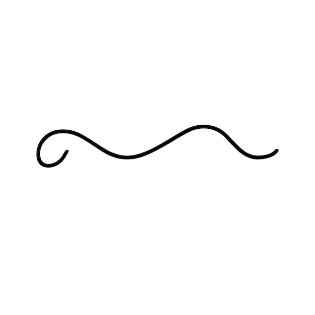 Los rizos abstractos garabateados a mano la línea dibujada el garabateo los rizos decorativos los remolinos la caligrafía los divisores el vector