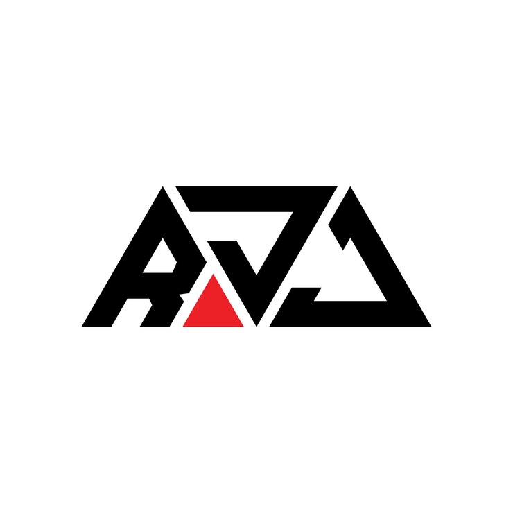 Vector rj triángulo diseño de la letra del logotipo con forma de triángulo rjj diseño del logotipo del triángulo monograma rjj triangle vector logotipo plantilla con color rojo rjj logotipo triangular sencillo elegante y lujoso logotipo rjj