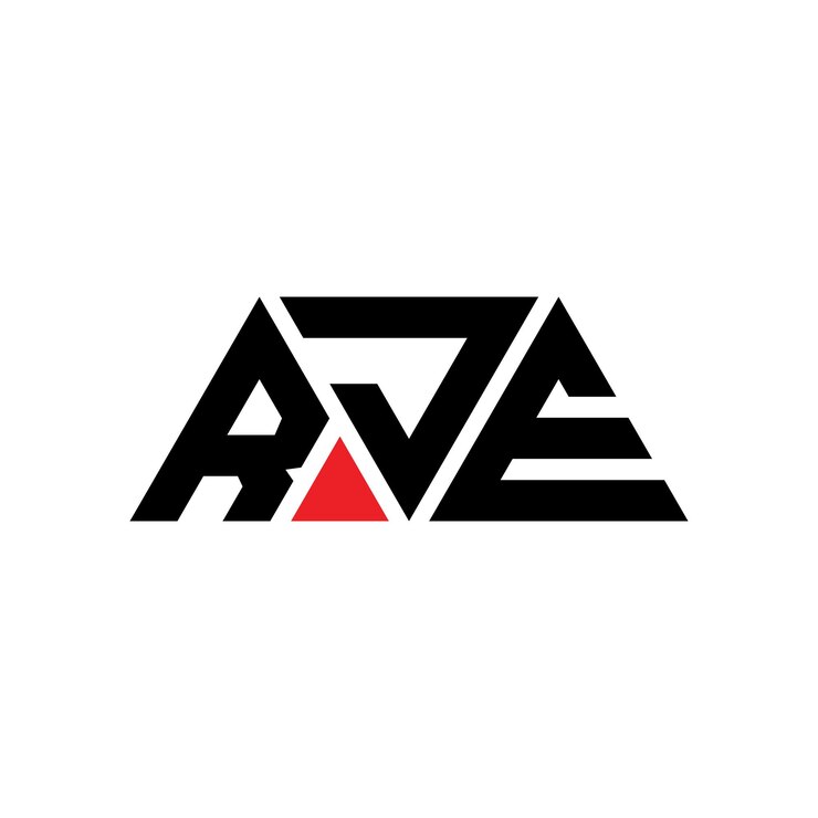 Vector rjj triángulo diseño de logotipo de letra con forma de triángulo rjj logotipo triángulo de diseño de monograma rjj modelo de logotipo vectorial triángulo con color rojo rje logotipo triangular sencillo elegante y lujoso logotipo rjj