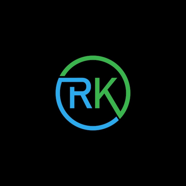 RK Carta inicial Diseño de logotipo plantilla Ilustración vectorial