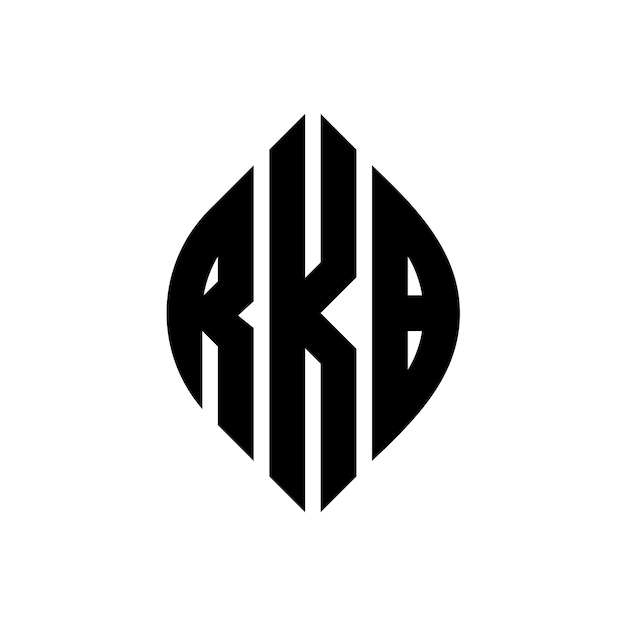 Vector rkb diseño de logotipo de letras circulares con forma de círculo y elipse rkb letras elípticas con estilo tipográfico las tres iniciales forman un logotipo de círculo rkb círculo emblema monograma abstracto letra marca vector