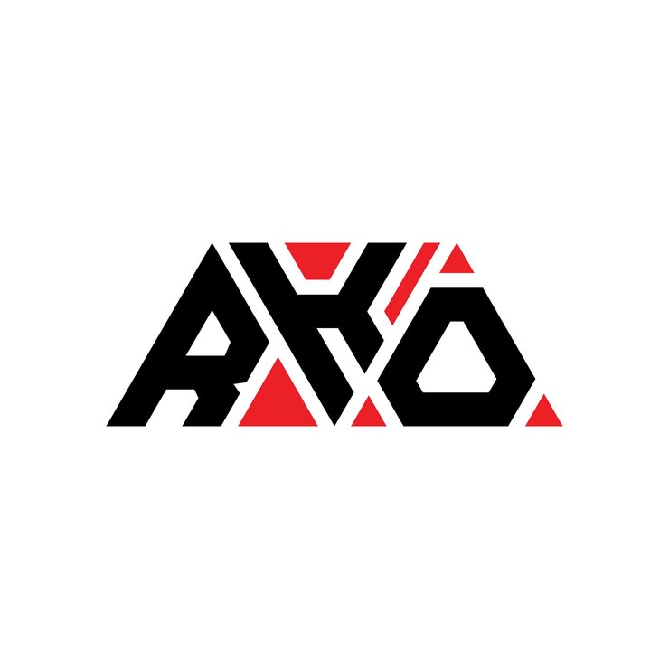 Vector rko triángulo letra logotipo diseño con forma de triángulo rko triângulo logotipo diseño monograma rko triangle vector logotipo plantilla con color rojo rko logotipo triangular sencillo elegante y lujoso logotipo rko