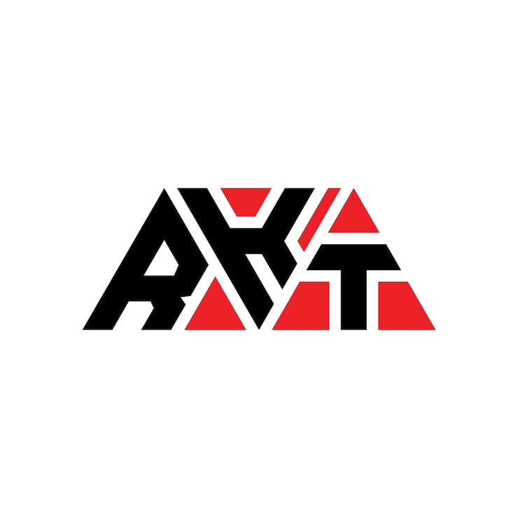 Vector rkt triángulo letra logotipo diseño con forma de triángulo rkt triângulo logotipo diseño monograma rkt vector triángulo logotipo plantilla con color rojo rkt logotipo triangular sencillo elegante y lujoso logotipo rkt
