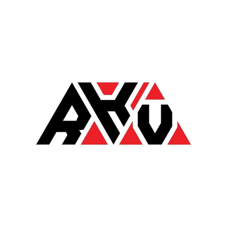 Vector rkv triángulo letra logotipo diseño con forma de triángulo rkv logotipo triángulo diseño monograma rkv vector triángulo logotipo plantilla con color rojo rkv logotipo triangular sencillo elegante y lujoso logotipo rkv
