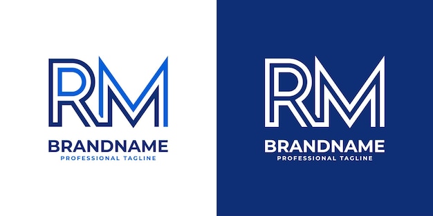 RM Line Letters Monogram Logotipo adecuado para negocios con las iniciales RM o MR