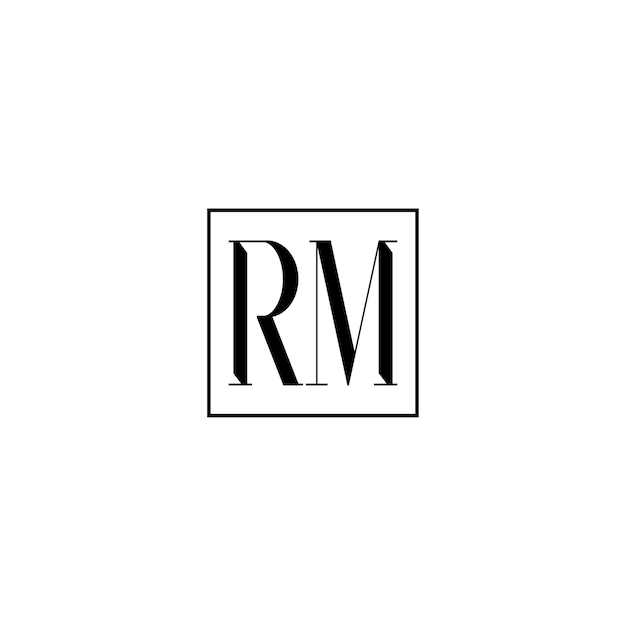 RM monograma diseño del logotipo letra texto nombre símbolo monocromo logotipo carácter alfabeto logotipo simple