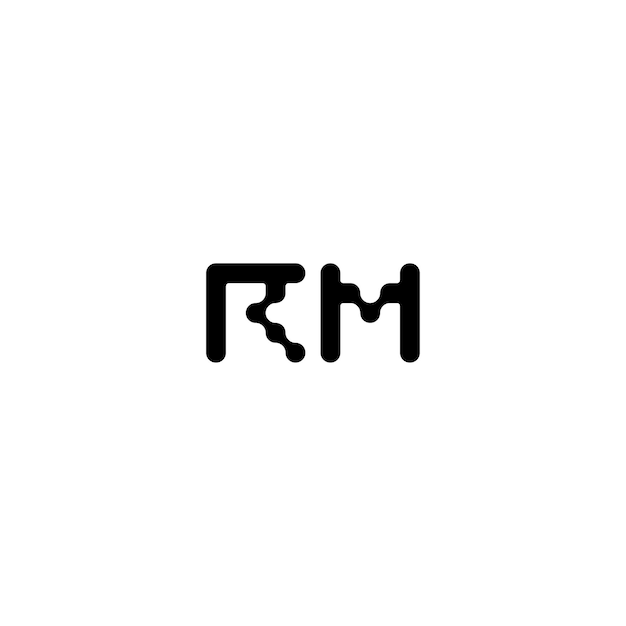 RM monograma diseño del logotipo letra texto nombre símbolo monocromo logotipo carácter alfabeto logotipo simple