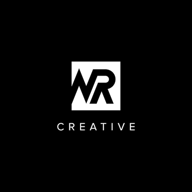 RN Alfabeto Diseño del logotipo de la letra NR Símbolo vectorial inicial