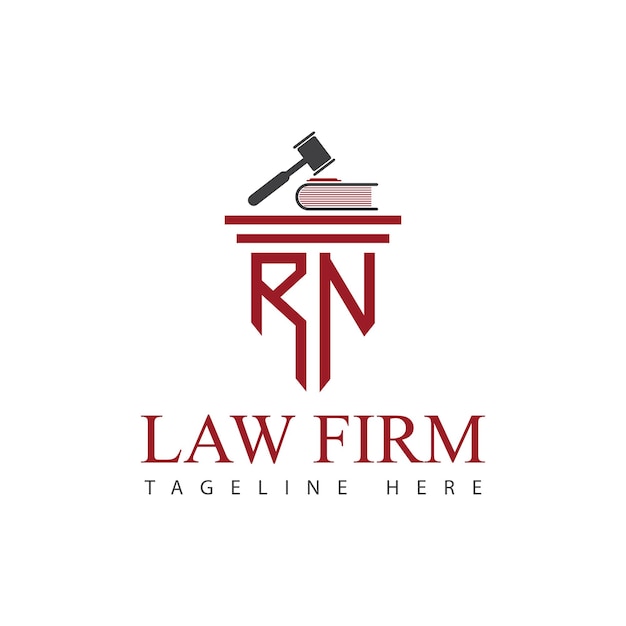 RN Conjunto de plantillas gráficas vectoriales de diseño de logotipo de justicia de un bufete de abogados moderno