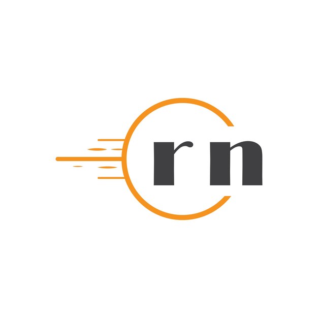 Rn logotipo inicial de monograma con diseño de estilo de círculo
