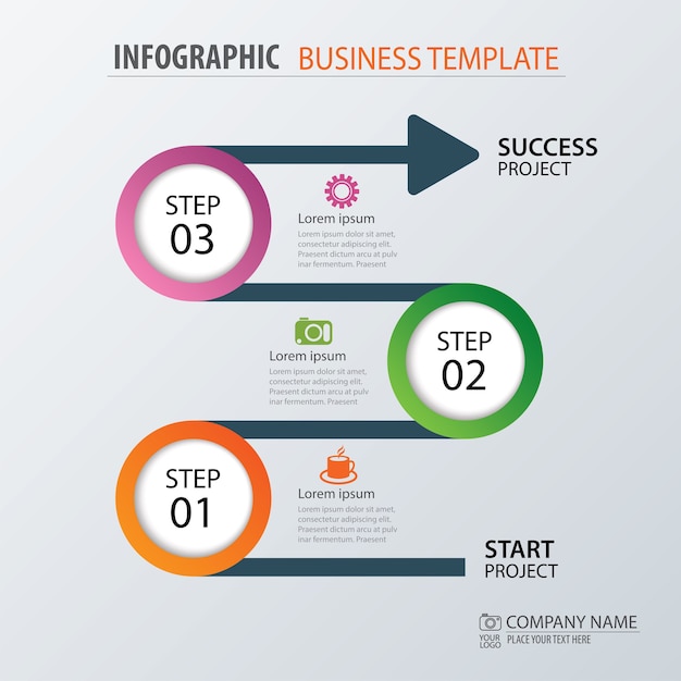 Road business timeline plantilla de infografía.