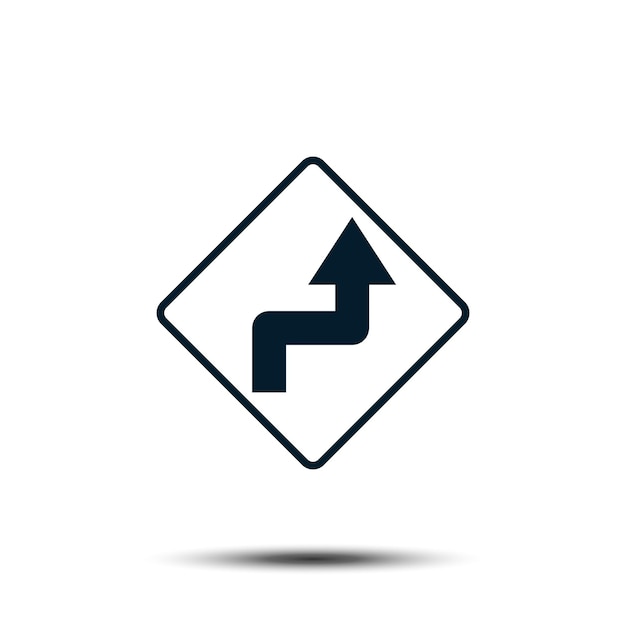 Road Sign Vector Logo Plantilla Ilustración EPS 10