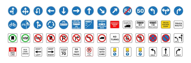 Vector road sings set c