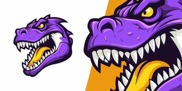 Roar to Victory A Bold Dinosaur Mascot Diseño de logotipo para Sport amp Esport Team and Badge