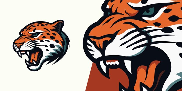 Roar to Victory Moderno Jaguar Mascota Diseño de logotipo para deportes Esports y impresión de camisetas