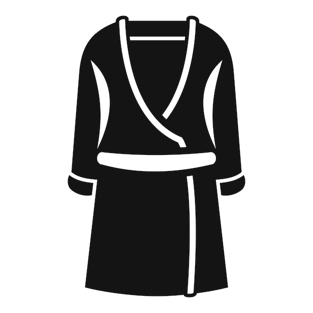 Roba de baño negra colgando en el icono de la percha estilo simple