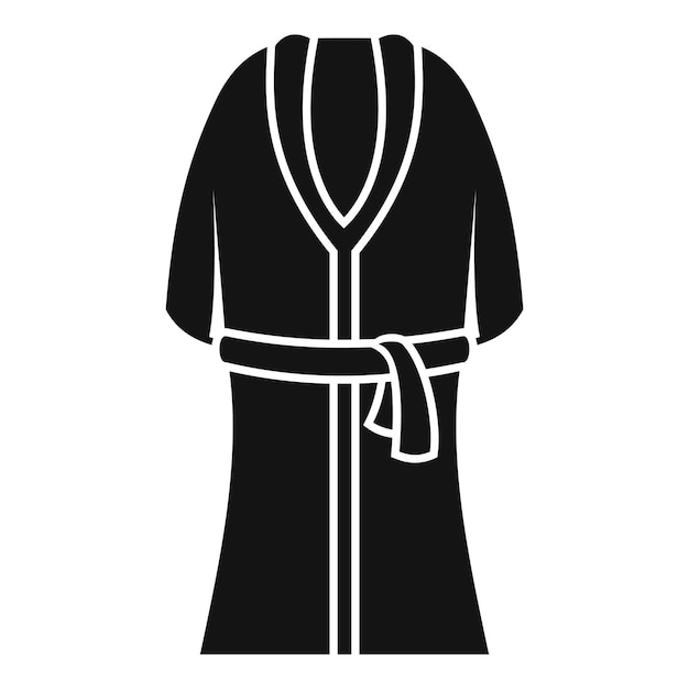 Roba de baño negra con icono de cinturón de estilo sencillo
