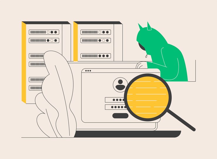 Vector robar datos malware concepto abstracto ilustración vectorial protección de datos robar privado