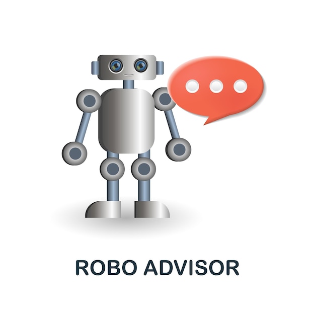 Robo Advisor icon 3d ilustración de la colección de la industria fintech Creative Robo Advisor icon 3d para plantillas de diseño web infografías y más