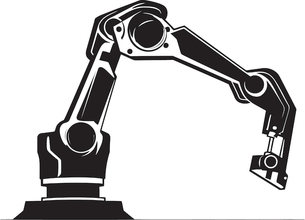 RoboCraft precisión industrial brazo robótico logotipo maestría mecanizada icono vectorial de la mano robótica