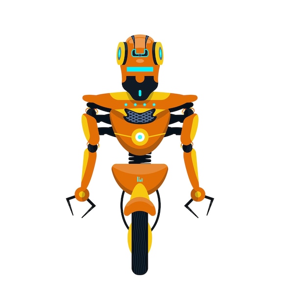 Robot aislado Futurista ficticio cyborg inteligencia artificial android Flat vector ilustración