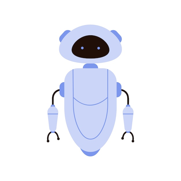 Robot android ai bot personaje para servicio y comunicación futurista