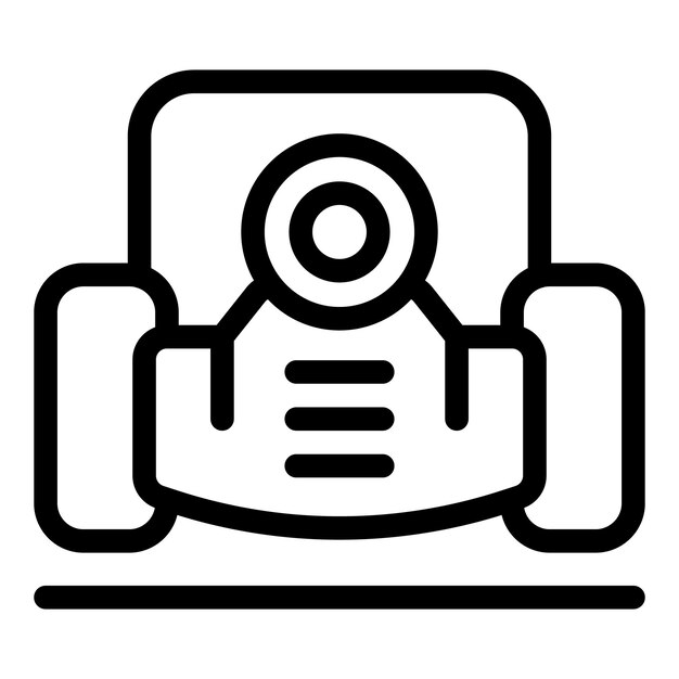 El robot aspirador inteligente limpiando el icono del piso