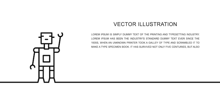 Vector robot bot chatbot inteligencia artificial icono de una línea