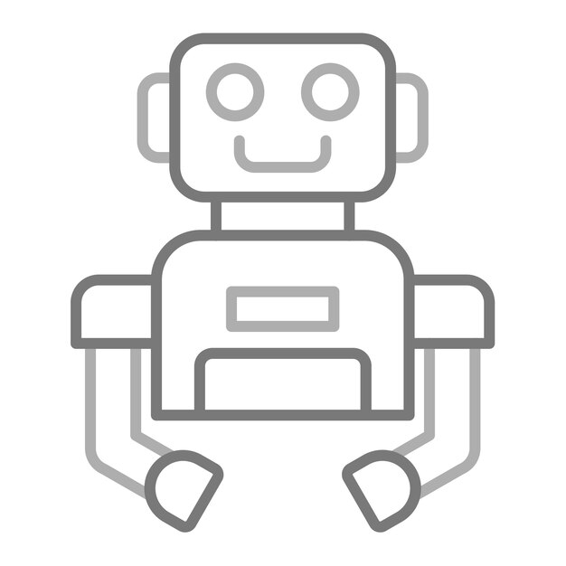 un robot con una cara blanca y una línea gris en la parte inferior
