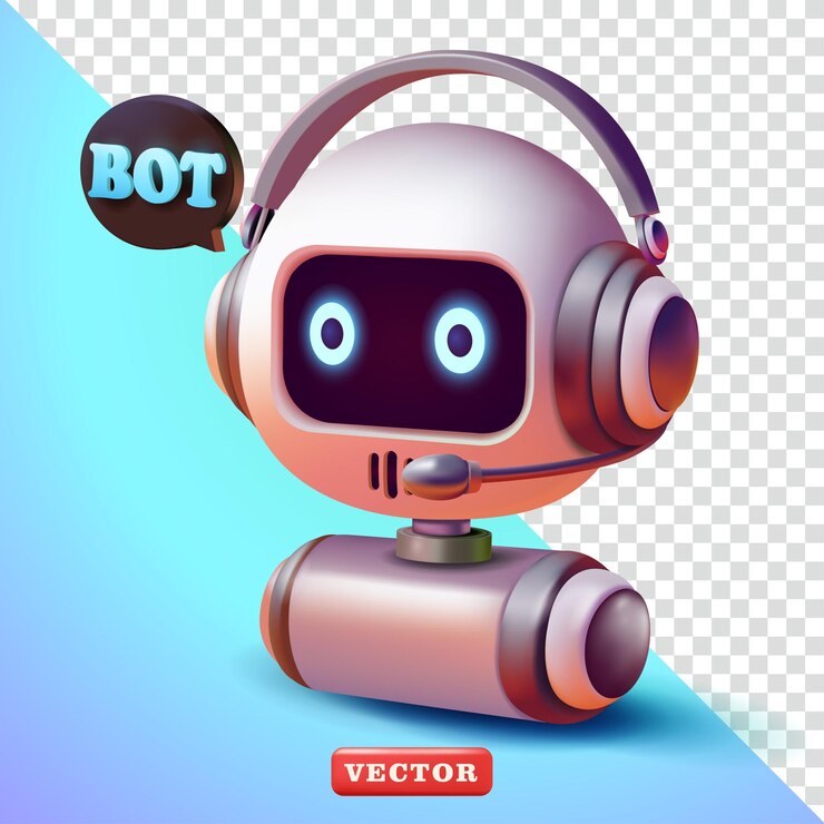 Vector robot de chat vectorial 3d adecuado para elementos de tecnología y diseño