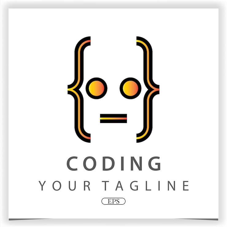 Vector robot codificación o programador logo premium elegante plantilla vector eps 10