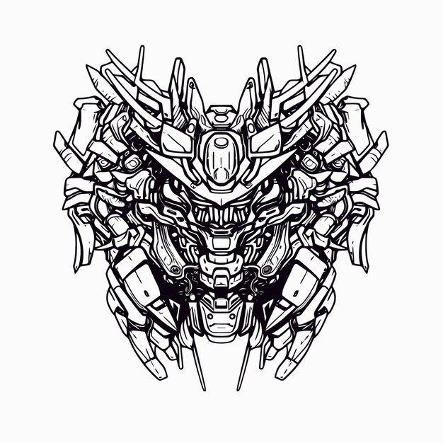 Robot de combate espacial lineart
