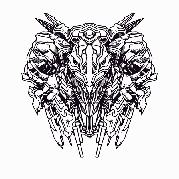 Robot de combate espacial lineart