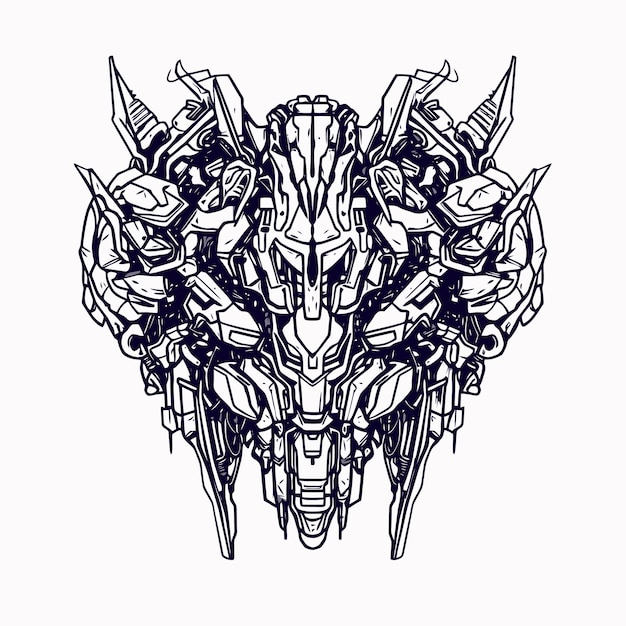 Robot de combate espacial lineart