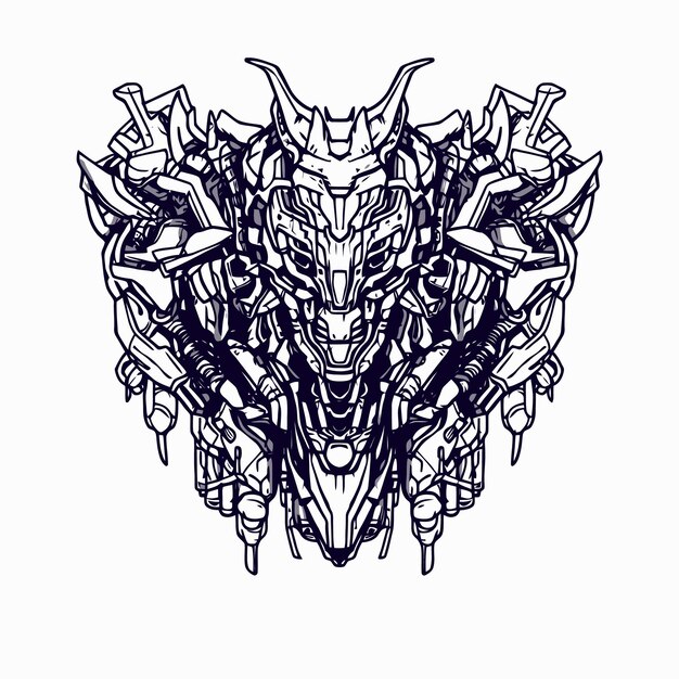 Robot de combate espacial lineart
